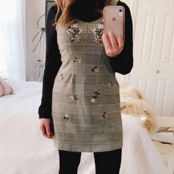 Topshop Houndstooth Embroidered Mini Dress - Picture 7 of 7